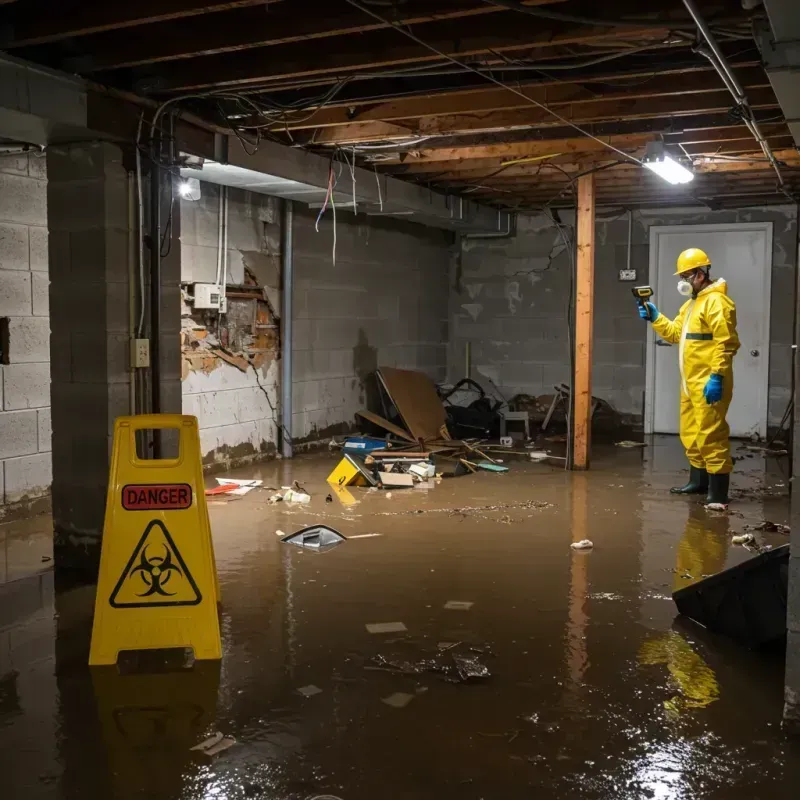 Flooded Basement Electrical Hazard in Natick, MA Property