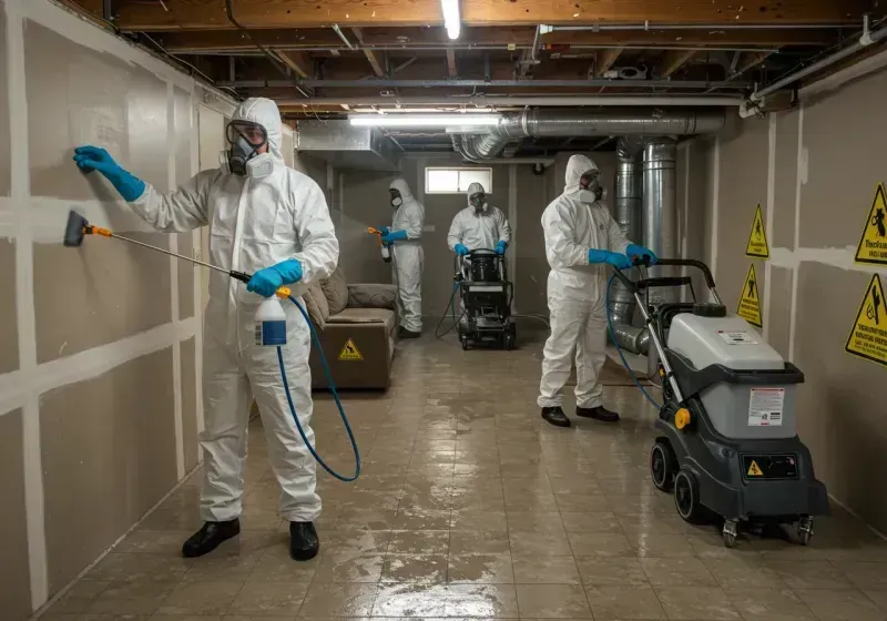 Basement Moisture Removal and Structural Drying process in Natick, MA